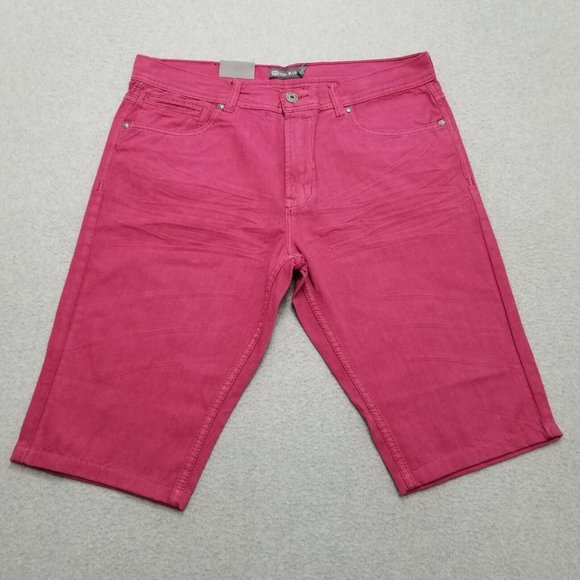 Royal Blue Shorts Mens 38 Pink Chino Pockets Casual Cotton‎ Outdoor - Picture 1 of 11
